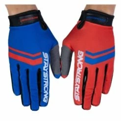 Marque Gants BMX Staystrong® Opposite KID - Rouge/Bleu