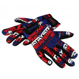 Marque Gants BMX Staystrong® Mash Up V3 - Rouge/Blanc/Bleu