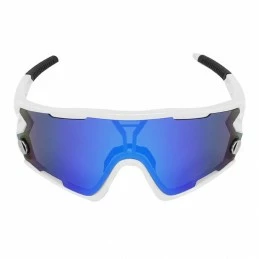 Marque Lunettes Velo Adulte Newton Nagas Monture Blanc 2 Verres Interchangeables Solaire Bleu Et Eclairant Orange â Image 2